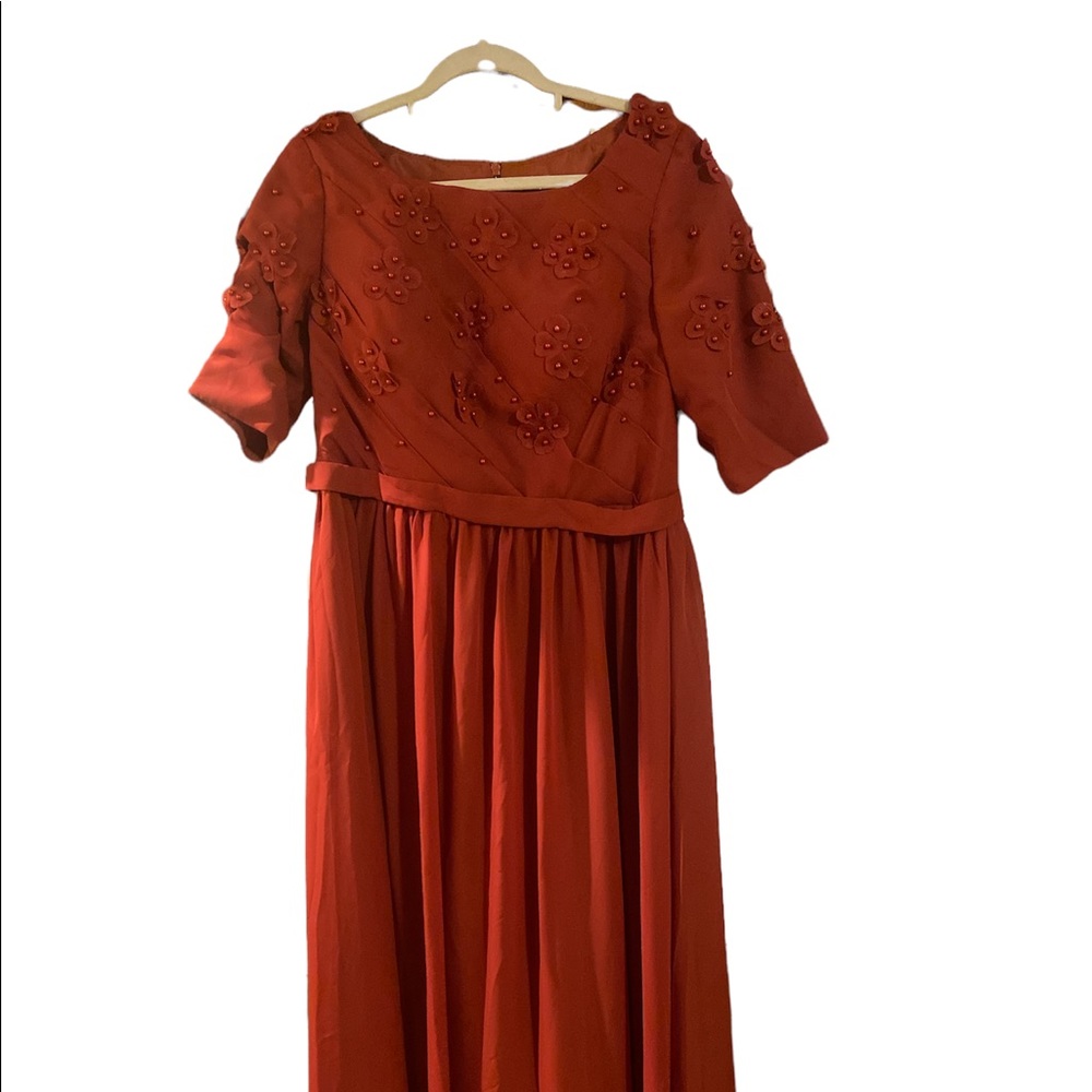 Red Rust Maxi Bridesmaid’s Dress